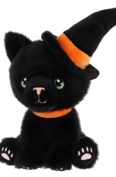 Мяка іграшка Keel toys Keeleco Halloween Чорна кішка в помаранчевому капелюсі 15 см (EH3878/1)