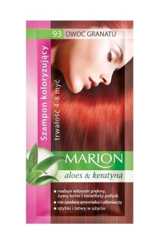 Уценка! Оттеночный шампунь для волос Marion Aloe & Keratin Hair Color Shampoo 93 Pomegranate, 40 мл