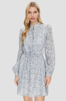 Женское белое платье с узором Белый L Guess W5GK07.WH4K2;P7VJ