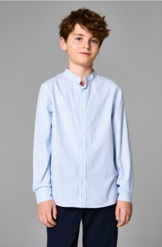 Бавовняна смугаста сорочка - синій