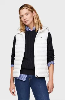 Женский белый жилет LW PADDED GLOBAL STRIPE Белый XS Tommy Hilfiger WW0WW40779