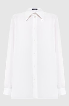 Белая блуза с шелком