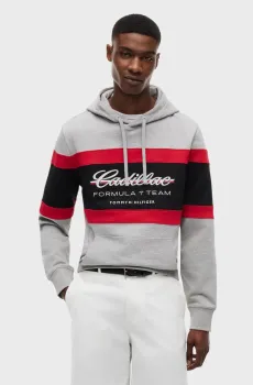 Мужское серое худи TH x Cadillac Formula 1® Team Серый XL Tommy Hilfiger MN0MN00085