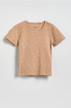 Reserved - Футболка з візерунком - бежевий - 411HU-08X