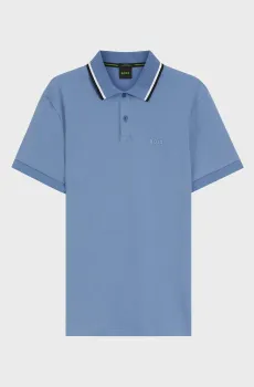 Мужское голубое поло Голубой M BOSS 50562481;459