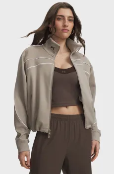 Женская бежевая спортивная кофта KNIT TRACK JACKET-BRN Бежевый XS Under Armour 6015397-203