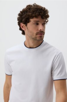 Reserved - Футболка звичайного крою з мерсеризованої бавовни - білий - 252FP-00X