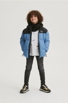 Reserved - Стьобана куртка з капюшоном - темно-синій - 018AK-95X