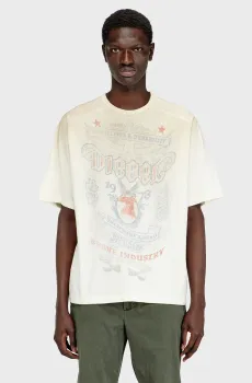 Мужская белая футболка T-ALECY Белый M Diesel A23545 0LJCM