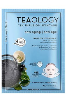 Тканевая маска для лица и шеи Teaology Peach Tea Hyaluronic Face and Neck Mask, 21 мл