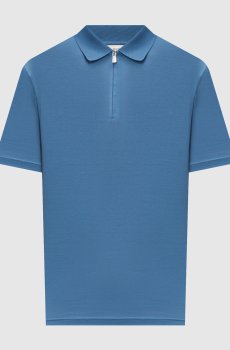 Голубое поло с нашивкой логотипа