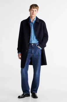 Мужское темно-синее шерстяное пальто DC SPLITTABLE WOOL Синий XL Tommy Hilfiger MW0MW37395