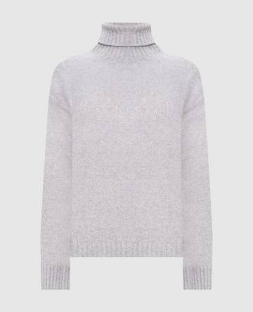 Серый свитер с шерстью и кашемиром с люрексом Серый свитер с шерстью и кашемиром с люрексом