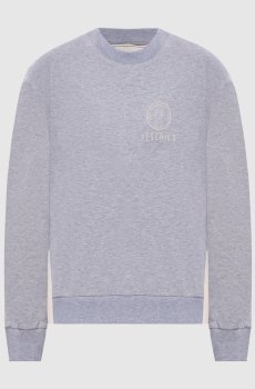 Серый меланжевый свитшот с логотипом