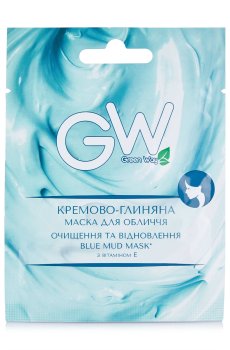 Кремово-глиняная маска для лица Green Way ФітоЛінія Blue Mud Mask с витамином Е, 10 г