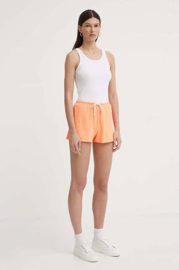 Шорты с примесью льна American Vintage SHORT COURT цвет оранжевый однотонные высокая посадка LOP09AE24 Шорты с примесью льна American Vintage SHORT COURT цвет оранжевый однотонные высокая посадка LOP09AE24