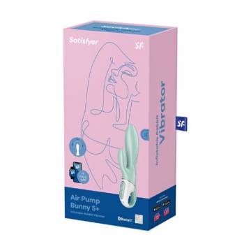 Вагинально-клиторальный вибратор Satisfyer Air Pump Bunny бирюзовый, 1 шт Вагинально-клиторальный вибратор Satisfyer Air Pump Bunny бирюзовый, 1 шт