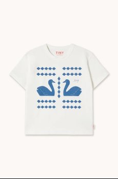 Детская хлопковая футболка Tinycottons SWANS DIAMONDS GRAPHIC TEE