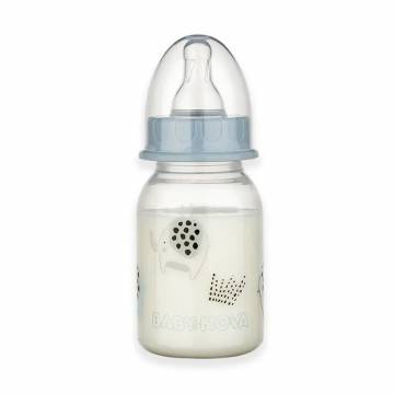 Детская пластиковая бутылочка для кормления Baby-Nova Декор, медленный поток, с рождения до 2 лет, голубая, 120 мл (3960068) Детская пластиковая бутылочка для кормления Baby-Nova Декор, медленный поток, с рождения до 2 лет, голубая, 120 мл (3960068)