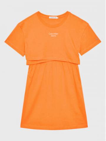 Calvin Klein Jeans Повсякденна сукня Overlap IG0IG01959 Оранжевий Regular Fit Calvin Klein Jeans Повсякденна сукня Overlap IG0IG01959 Оранжевий Regular Fit