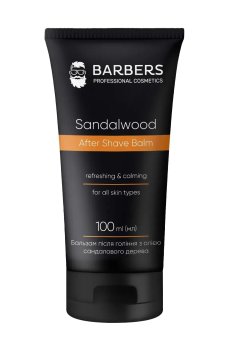 Мужской бальзам после бритья Barbers After Shave Balm Sandalwood с маслом сандалового дерева, 100 мл