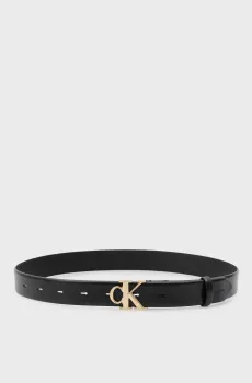 Женский черный кожаный ремень BUCKLE Черный 80 Calvin Klein LV04F7054G