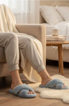 Капці зі штучним хутром - Фіолетовий