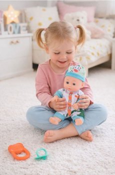 Лялька-немовля з аксесуарами, 3 шт. - різнобарвний