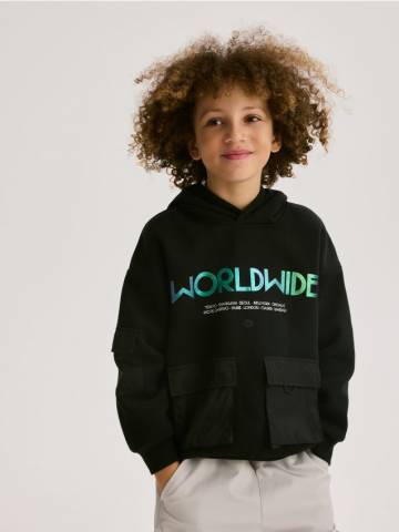 Reserved - BOYS` JOGGING TOP - чорний - 364CJ-99X Reserved - BOYS` JOGGING TOP - чорний - 364CJ-99X