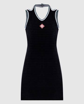 Черное платье мини с логотипом логотип логотип