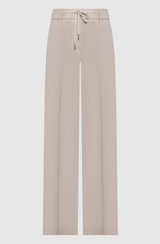 Бежевые брюки из льна