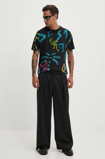 Хлопковая футболка Desigual ARGIDER мужская цвет чёрный узорная 24WMTK05 Хлопковая футболка Desigual ARGIDER мужская цвет чёрный узорная 24WMTK05