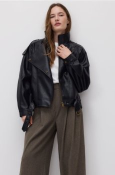 Reserved - Куртка зі штучної шкіри - чорний - YH599-99X