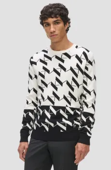 Мужской шерстяной джемпер с узором Разноцветный M Karl Lagerfeld 554305.655022;998