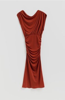 Reserved - Сукня з драпуванням - золотисто-коричневий - 727KS-82X