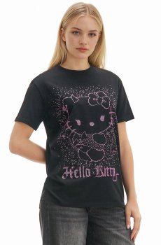 Cropp - Футболка з аплікацією Hello Kitty - чорний