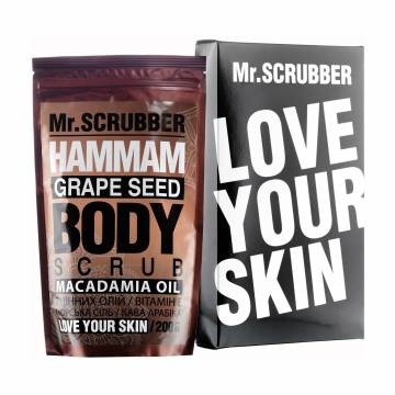 Кофейный скраб для тела Mr.Scrubber Grape Seed Body Scrub Hammam Oil для всех типов кожи, 200 г Кофейный скраб для тела Mr.Scrubber Grape Seed Body Scrub Hammam Oil для всех типов кожи, 200 г