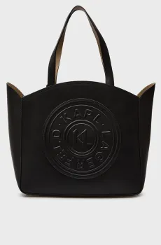 Женская черная кожаная сумка K CIRCLE LG Черный ONESIZE Karl Lagerfeld 236W3093