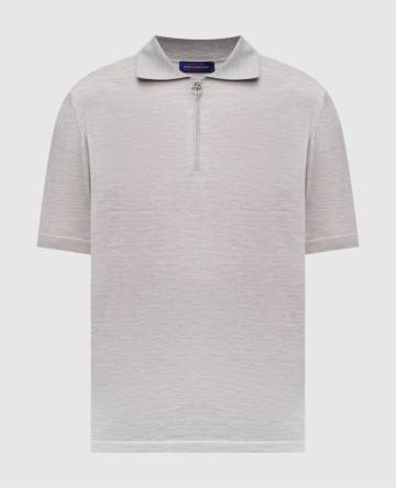 Серое меланжевое поло из кашемира