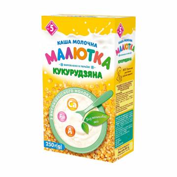 Детская молочная каша Малютка Кукурузная, от 5 месяцев, 250 г Детская молочная каша Малютка Кукурузная, от 5 месяцев, 250 г