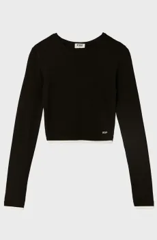 Женский черный лонгслив Черный XS Tally Weijl STSCOCUFFA