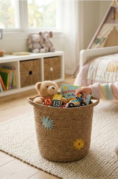 Плетений кошик для зберігання - бежевий