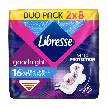 Прокладки гигиенические Libresse Ultra Goodnight Large ночные, 16 шт Прокладки гигиенические Libresse Ultra Goodnight Large ночные, 16 шт