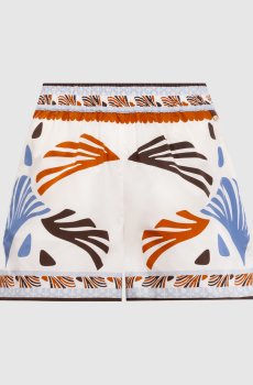 Шорты цвета айвори с контрастным принтом