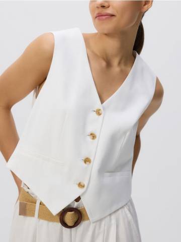 Reserved - LADIES` VEST - білий - 0977P-00X Reserved - LADIES` VEST - білий - 0977P-00X