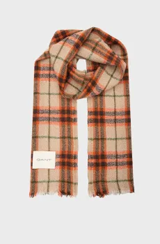 Мужской шерстяной шарф в клетку WOOL HERRINGBONE CHECKED SCARF Разноцветный ONESIZE Gant 9920259