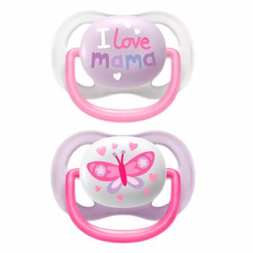 Пустушка Avent Ultra Air I love ортодонтична 2 шт (SCF080/02) Пустушка Avent Ultra Air I love ортодонтична 2 шт (SCF080/02)