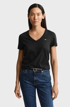 Женская черная футболка V-NECK Черный L Gant 4200750