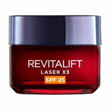 Дневной антивозрастной крем-уход LOreal Paris Revitalift Laser х3, SPF 25, тройного действия для кожи лица, 50 мл