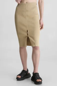 Женская бежевая юбка HOOK & EYE KNITTED Бежевый S Calvin Klein Jeans J20J221437